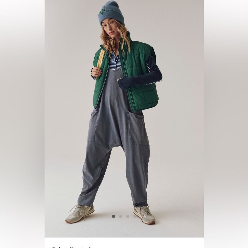 Free People blue Washed Cotton hotshot onesie